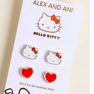 Red and white Hello Kitty earrings